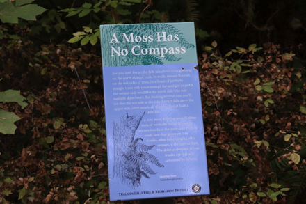 Informational signage on native plants is found throughout the park